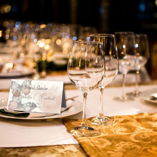 美しい蝶のブライダルシャワーテーブルNo. プレイスカード