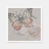 美しい蝶のブライダルシャワーペーパーナプキン スタンダードカクテルナプキン (正面)