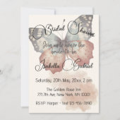 美しい蝶のブライダルシャワー招待 招待状 (正面)