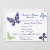 美しい蝶のベビーシャワー招待状 招待状 (正面)