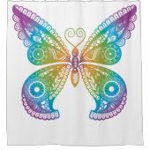 美しい蝶の再生カラフル喜びクリスチャン シャワーカーテン (正面)