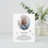 美しい蝶の写真葬儀ありがとう サンキューカード (スタンド正面)