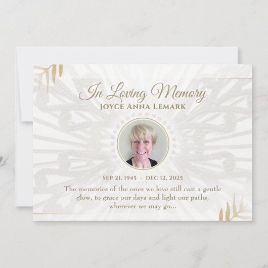 美しい蝶の写真5x7悔やみや弔慰ありがとう  招待状 (裏面)