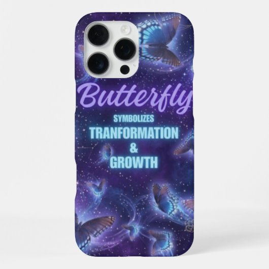 美しい蝶の変身と成長 iPhoneケース (裏面)