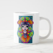 美しい蝶の女の子のカスタムカットのビニールシール ジャンボコーヒーマグカップ (右)