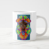 美しい蝶の女の子のカスタムカットのビニールシール ジャンボコーヒーマグカップ (右)