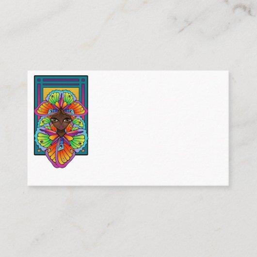 美しい蝶の女の子のカスタムカットのビニールシール 名刺 (正面)