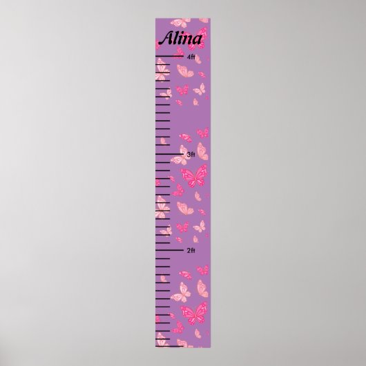 美しい蝶の女の子の成長チャート ポスター (正面)