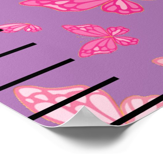 美しい蝶の女の子の成長チャート ポスター (角)