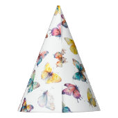 美しい蝶の女の子の誕生日パーティー パーティーハット (裏面)