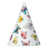 美しい蝶の女の子の誕生日パーティー パーティーハット (左)