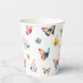美しい蝶の女の子の誕生日パーティー 紙コップ (裏面)