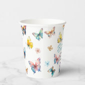 美しい蝶の女の子の誕生日パーティー 紙コップ (右)