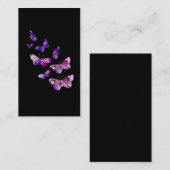 美しい蝶の女の子紫の蝶 名刺 (正面/裏面)