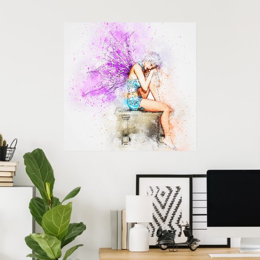 美しい蝶の妖精の芸術 ポスター (ホームオフィス)