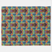 美しい蝶の少女 フリースブランケット (正面(横))