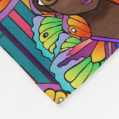 美しい蝶の少女 フリースブランケット (角)