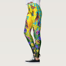 美しい蝶の春の花 レギンス