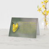 美しい蝶の春分の日、春の季節の変わり目 カード (黄色い花)