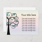 美しい蝶の木の葉書 ポストカード (正面/裏面)