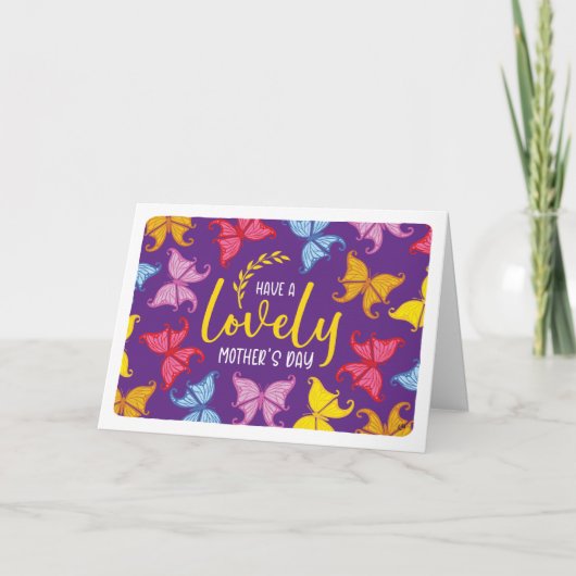 美しい蝶の母の日 カード (正面)