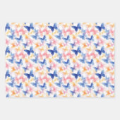 美しい蝶の水の色のパタカラフルーン ラッピングペーパーシート (正面3)