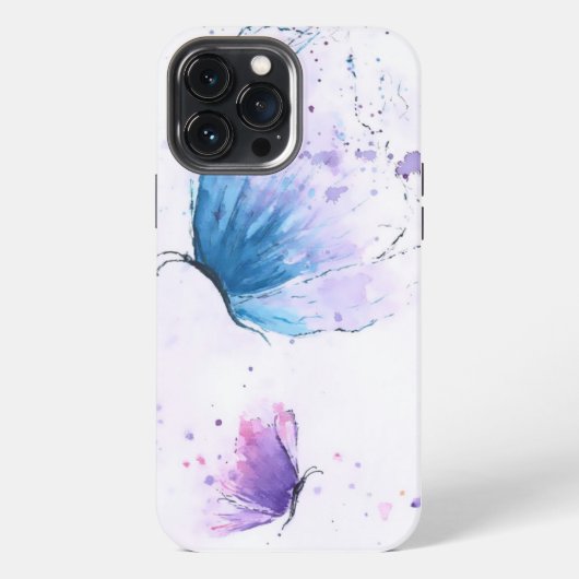 美しい蝶の水彩iPhoneケース iPhoneケース (裏面)