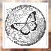 美しい蝶の着色ウィンドウが引き付く ウィンドウサイン (シート2)