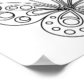 美しい蝶の着色ページ ポスター (角)