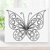 美しい蝶の着色ページ ラバースタンプ