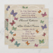 美しい蝶の結婚式招待状 招待状 (正面/裏面)