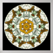 美しい蝶の羽の曼荼羅のポスター ポスター (正面)