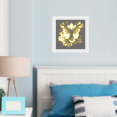 美しい蝶の金箔 箔ポスター (インサイチュ (寝室))