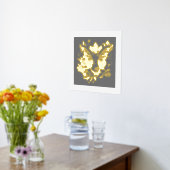 美しい蝶の金箔 箔ポスター (レイダウン (キッチン))