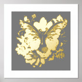 美しい蝶の金箔 箔ポスター (正面)