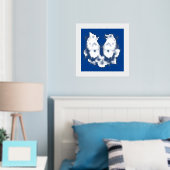 美しい蝶の銀箔 箔ポスター (インサイチュ (寝室))