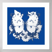 美しい蝶の銀箔 箔ポスター (正面)