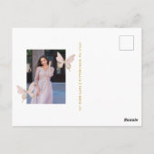 美しい蝶の2枚写真キンセアニエラ感謝カード ポストカード (裏面)