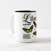 美しい蝶の〔占星術の〕十二宮図の特徴/天秤座 ツートーンマグカップ (正面左)