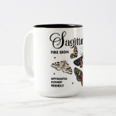 美しい蝶の〔占星術の〕十二宮図特性/射手座 ツートーンマグカップ (正面左)