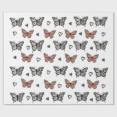 「美しい蝶をテーマにしたラッピング紙。 ラッピングペーパー (フラット)