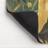 美しい蝶を持つアジアの若い女性 マウスパッド (コーナー)