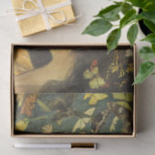 美しい蝶を持つアジアの若い女性 薄葉紙 (ギフト)