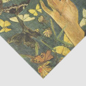 美しい蝶を持つアジアの若い女性 薄葉紙 (詳細)