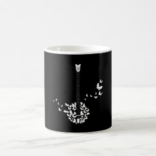 美しい蝶を持つ万丈楽器 コーヒーマグカップ