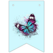 美しい蝶イラストレーション バンティングフラッグ (第1の旗)