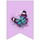美しい蝶イラストレーション バンティングフラッグ (第3の旗)