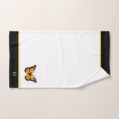 美しい蝶オンブラック&ホワイトモノグラムの バスタオルセット (ハンドタオル)