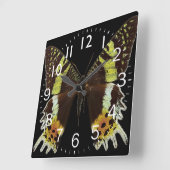 美しい蝶クローズアップ スクエア壁時計 (傾斜)