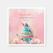 美しい蝶ツインズベビーシャワー スタンダードカクテルナプキン (正面)